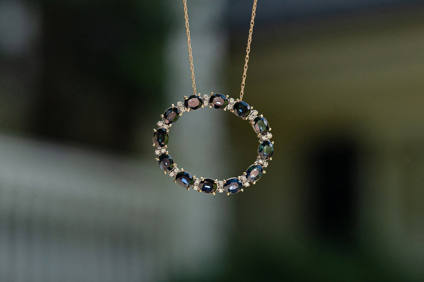 Sapphire and Diamond Brooch Necklace